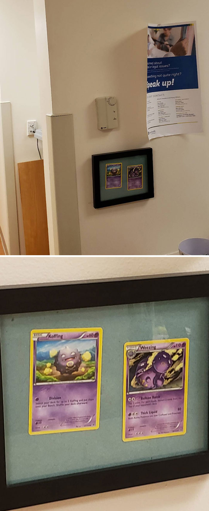The Asthma Ward Of My Local Medical Center Has Koffing And Weezing Pokémon Cards Framed