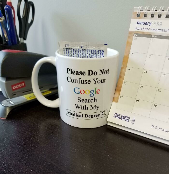 This Coffee Mug In My Doctor's Office Telling It Like It Is