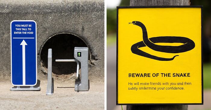 Artist Hides Clever And Funny Signs Around His City For People To Find (30  Pics) | Bored Panda