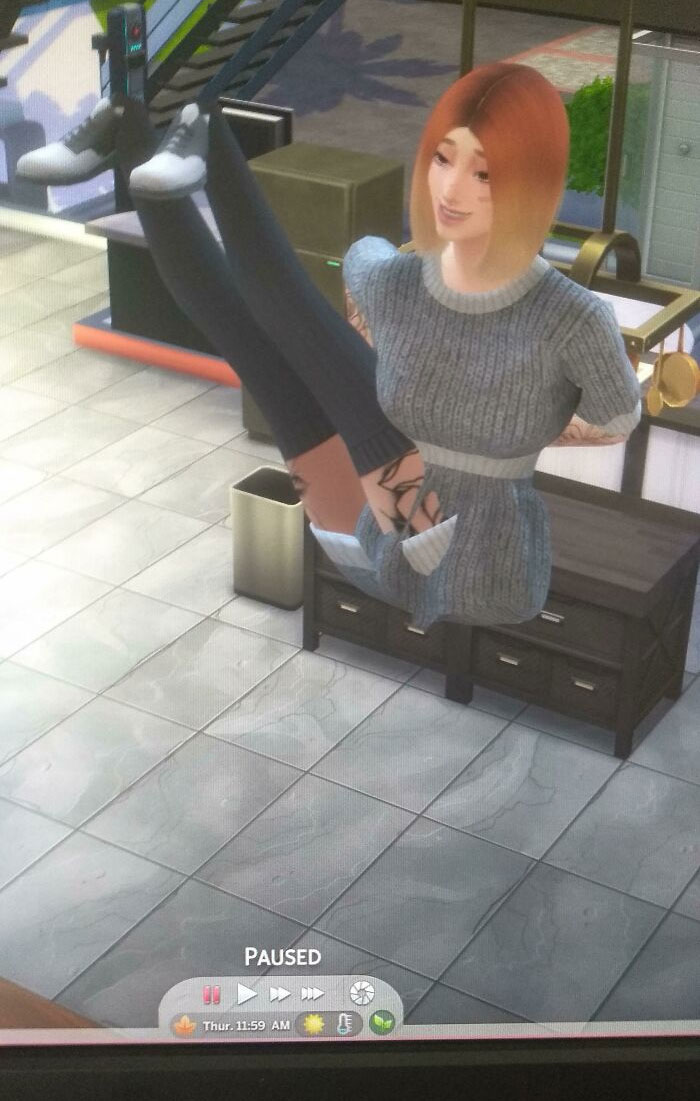 My Sim Just Casually Floating In The Air