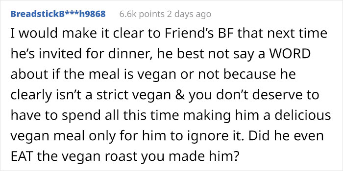 “Am I The [Jerk] For Getting Annoyed With My Friend’s Vegan Boyfriend?”