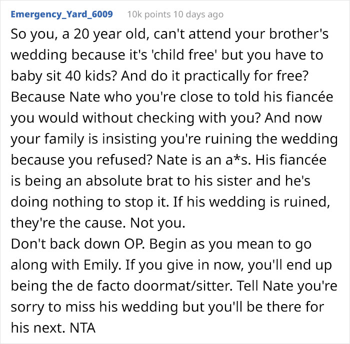 Brother's Future Wife Expects Woman To Babysit 40 Kids During Their Wedding, Goes Ballistic When She Refuses