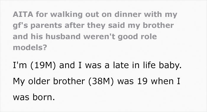 Girlfriend Gets Mad After Guy Walks Out Of Dinner With Her Parents When They Start Insulting His Brother And His Husband