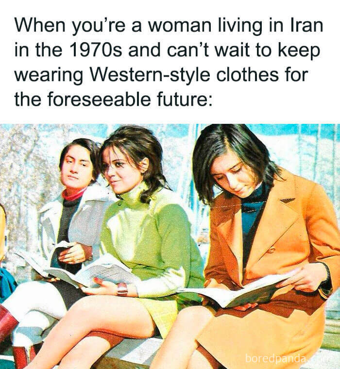 'man, I Love This Skirt! Also, You Heard Khomeini's Latest Speech? That Guy Sure Is Whacky, Huh?'