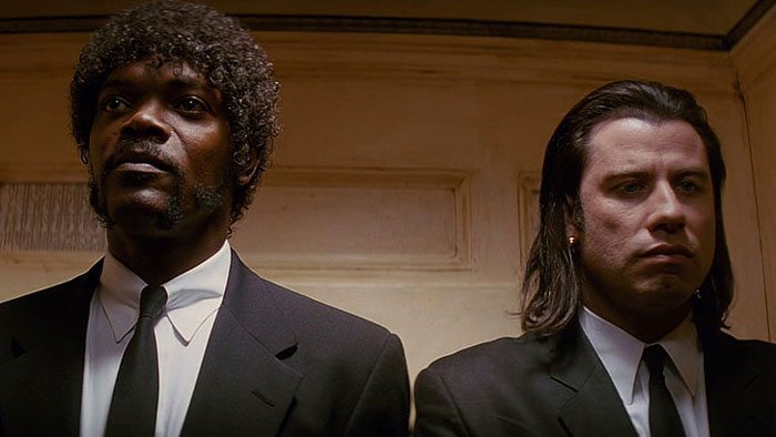 Jules Winnfield and Vincent Vega next to each other