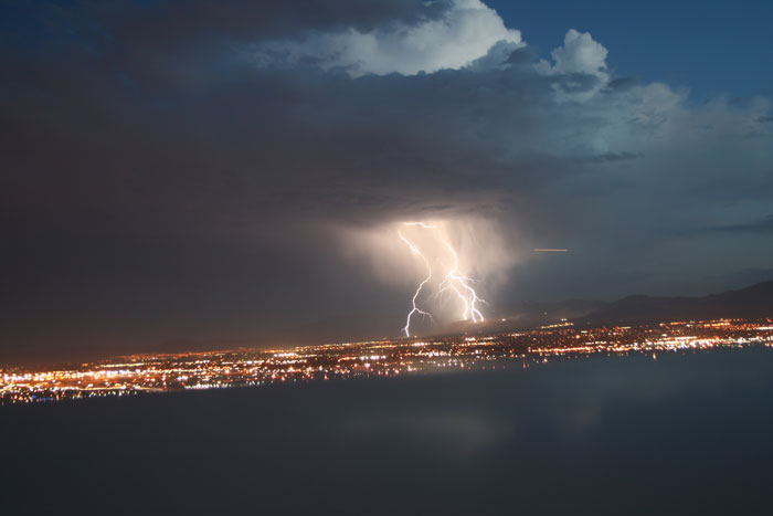 Thunder and Lightning upon a night city