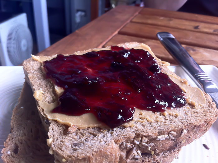 Peanut Butter and jelly on bread