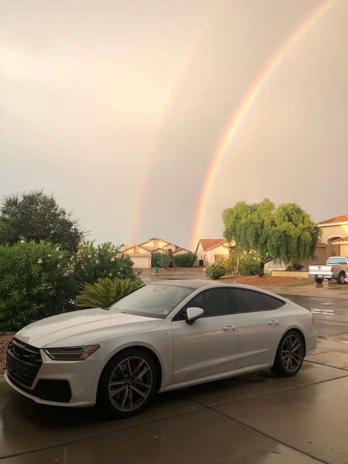 Double Rainbow In Sun Showers