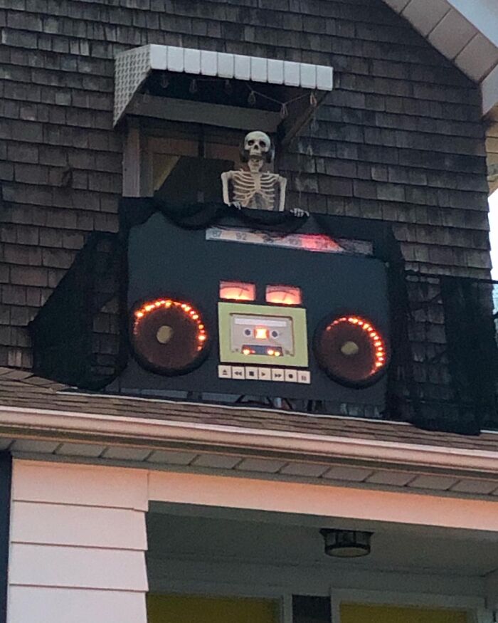 I Built A Skeleton’s Dj Booth To Look Like An 80s Boom Box.