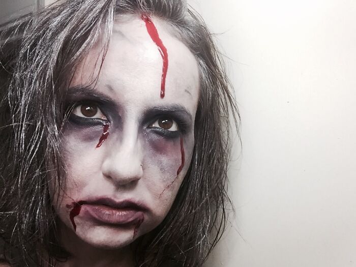 Went To Work As A Zombie A Few Years Ago. Pretty Proud Of How My Makeup Turned Out!