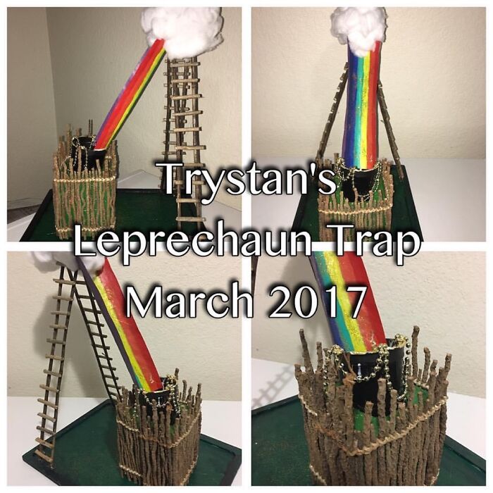 I’m Most Proud Of My (I Mean My Son’s)homework Of A Leprechaun Trap.