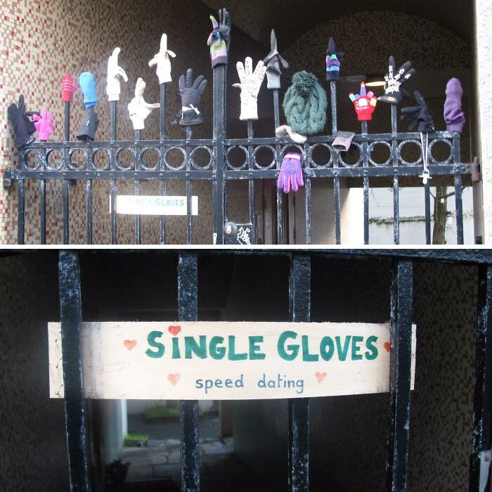 In Reykjavik, There Is An Old Gate For "Single Gloves Speed Dating" Where You Can Put Other People's Missing Gloves Or Look For Your Missing Gloves