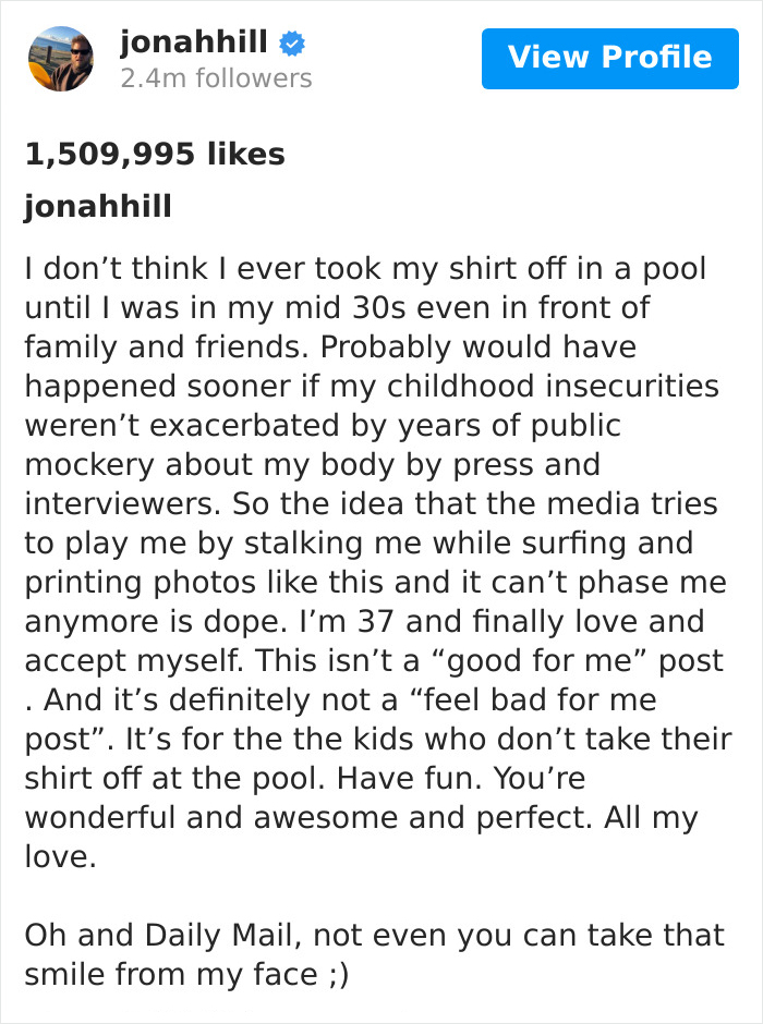 Jonah Hill Is Tired Of People Making Remarks On His Body And Asks Fans To Stop Commenting On It Jonah Hill Is Tired Of People Making Remarks On His Body And Asks Fans To Stop Commenting On It