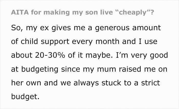 Dad Is Livid After Realizing His Ex Only Spends A Fraction Of His Child Support Money On Their Son, She Turns To The Internet For Support Dad Is Livid After Realizing His Ex Only Spends A Fraction Of His Child Support Money On Their Son, She Turns To The Internet For Support