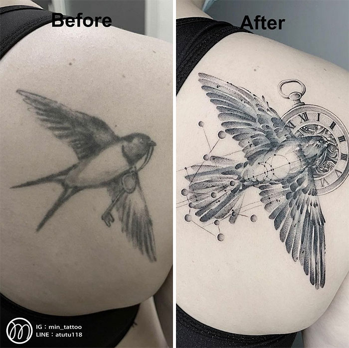 30 Amazing Examples Of Ink Masters Giving Old And Boring Tattoos A Cool Makeover