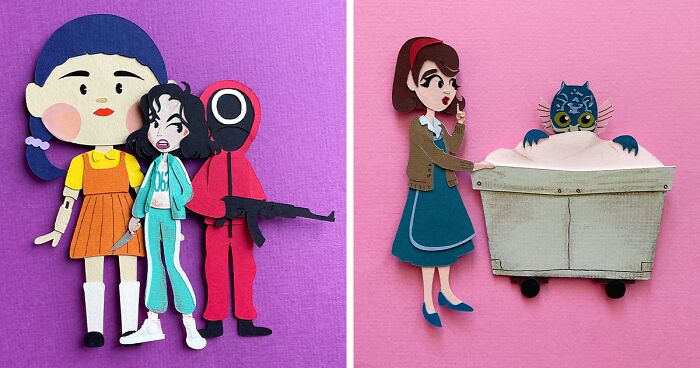 I Recreated My Favorite Spooky Characters Using Paper Art (38 Pics)