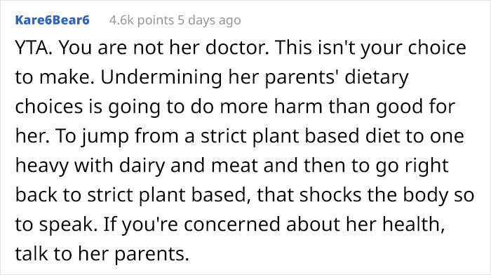 Dad Gives Meat And Dairy To His Daughter's Friend Despite Her Family Being Vegan, Wonders If His Actions Are Justified