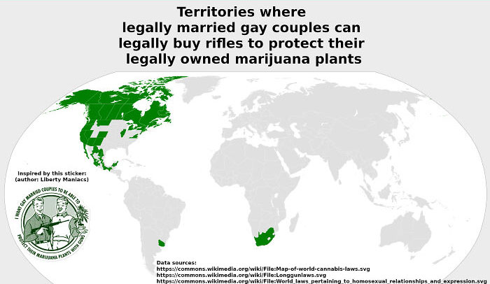 Territories Where Married Gay Couples Can Buy Rifles To Protect Their Marijuana Plants