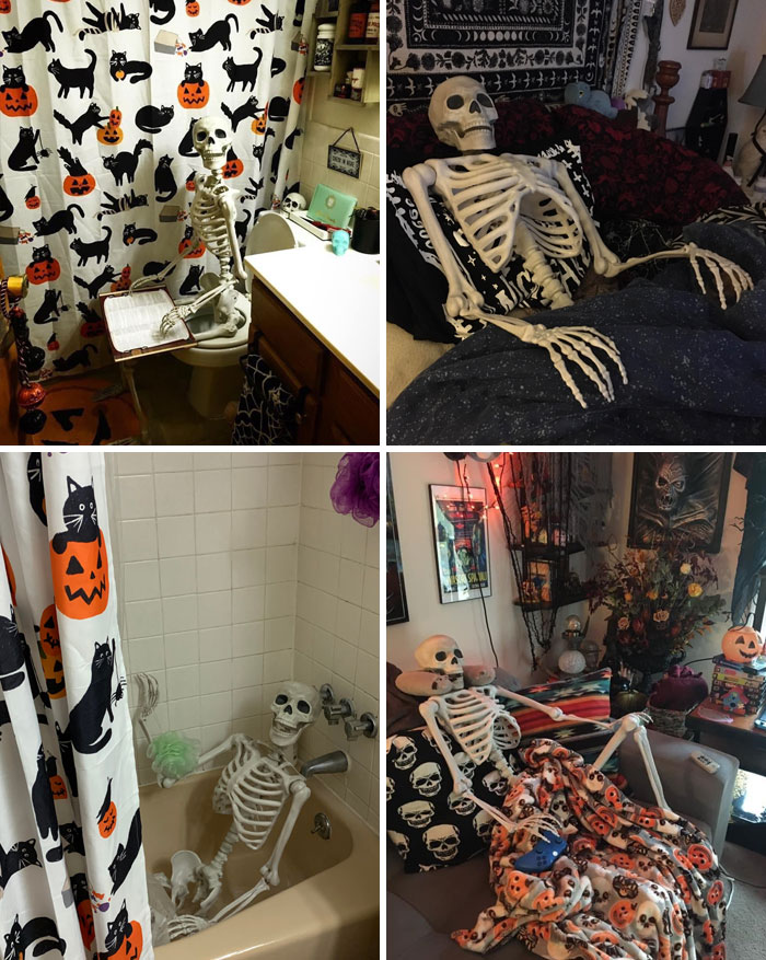 My Boyfriend And I Decided To Adopt A New Family Member This Year. Meet Skully! We’ve Been Hiding Him In Different Spots To Scare Each-Other