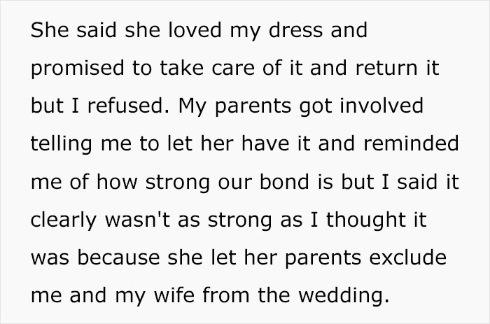 Woman Gets Disinvited From A Wedding So She Takes Back Her Wedding Dress That She Promised To Lend To The Bride, The Bride Makes A Scene