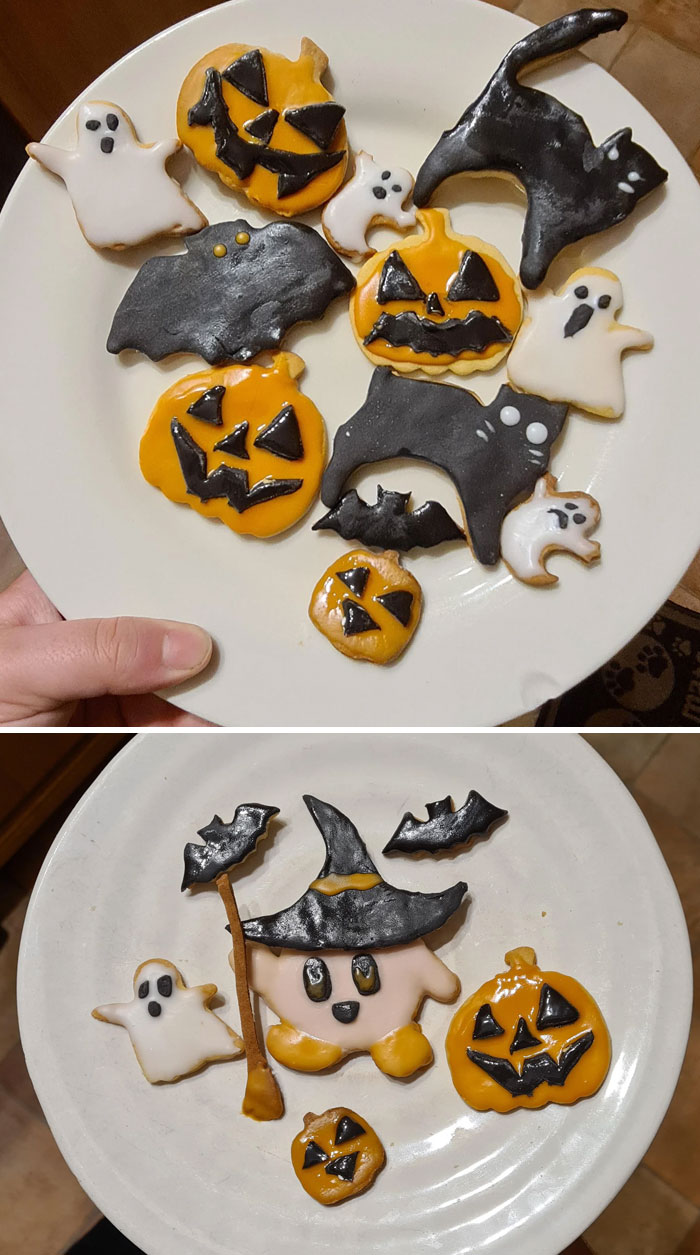 Halloween Biscuits I Made With My GF Featuring A Spooky Kirby