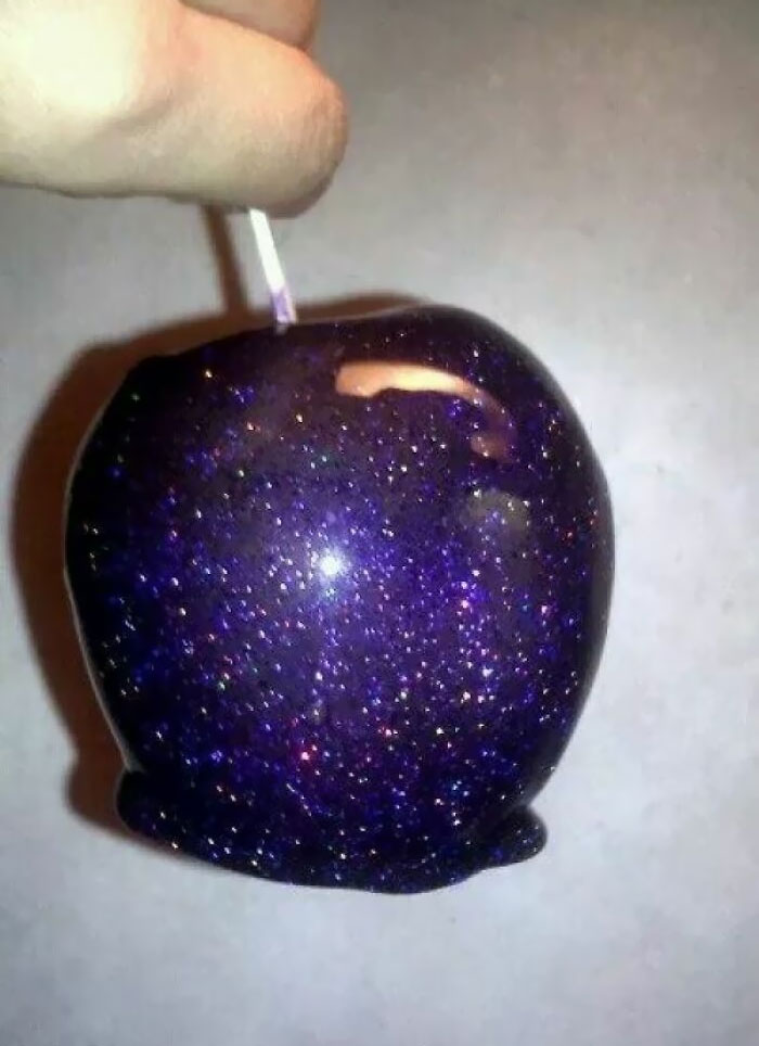 Instead Of Caramel Apples This Halloween, Melt Jolly Ranchers In A 250 Degree Oven For Around 5 Minutes, Then Pour Over Your Apples. Add Edible Glitter For The Space Effect
