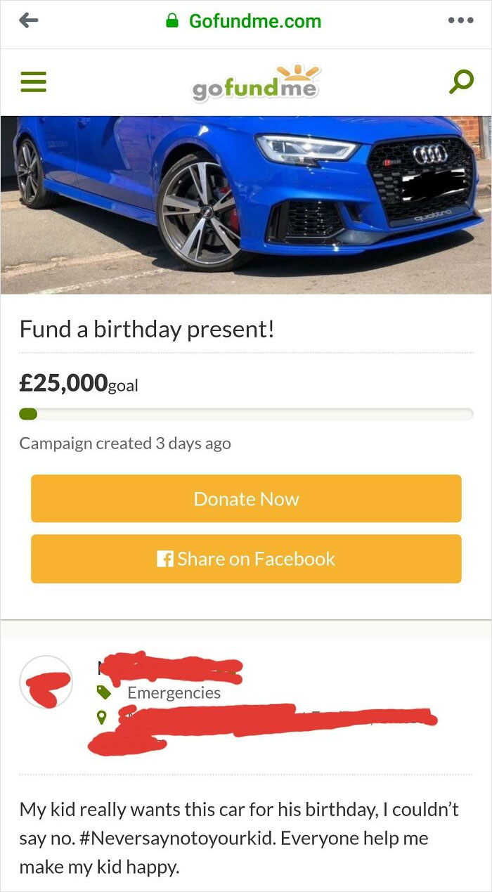"My Son Must Have A £25k Car As A Present, It's An Emergency"
