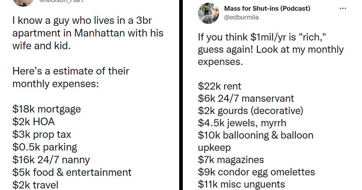 Twitter Users Mock People Who Say Huge Salaries Don’t Make Them Rich