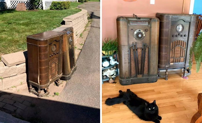 A Man Down The Road From Me Was Getting Rid Of These 1920’s/30’s Era Radios, I’m Going To See If They Can Be Repaired N Actually Use Them, But Even If Not I’ll Clean Them Up And Display Them In My Home Anyway. My Cats Seem To Like Them
