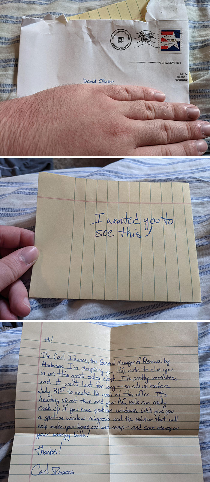 I Just Got Ad In The Mail Disguised As A Hand-Written Letter. Address Is Covered So I Don't Doxx Myself