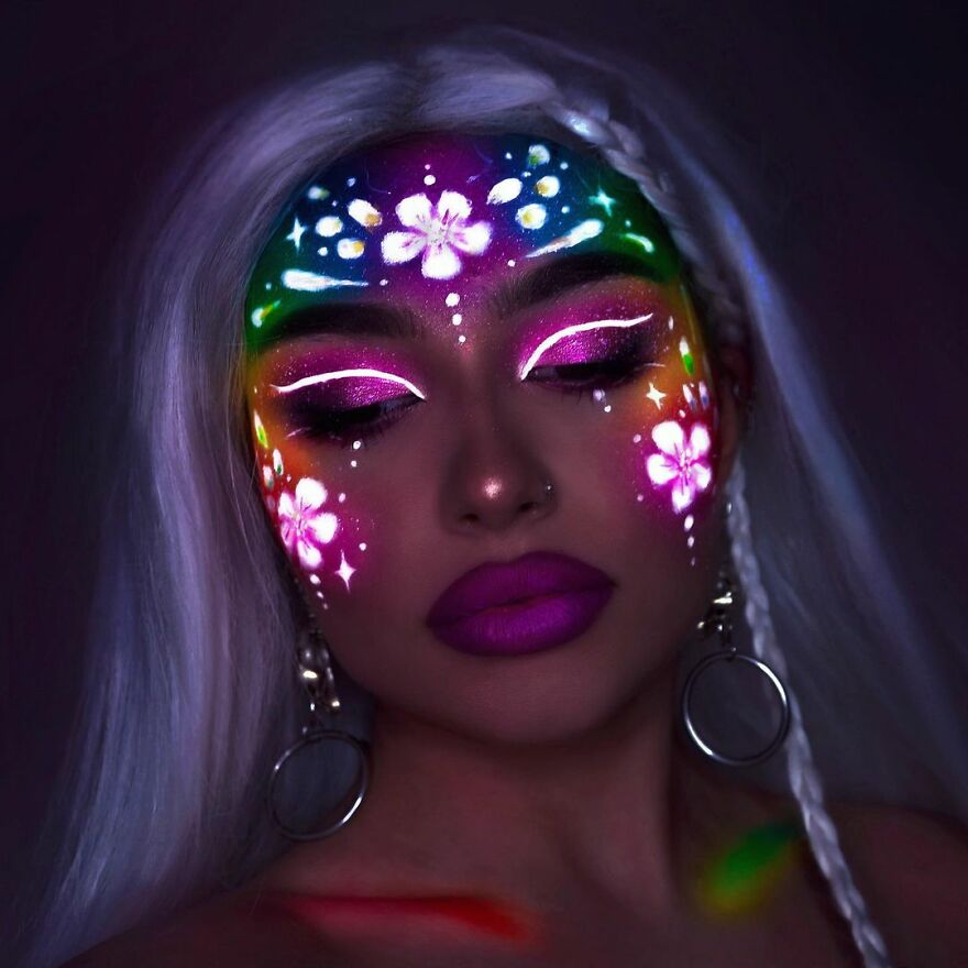 I Use Makeup, UV Paint And Light To Create Glow-In-The-Dark Looks (20 Pics)
