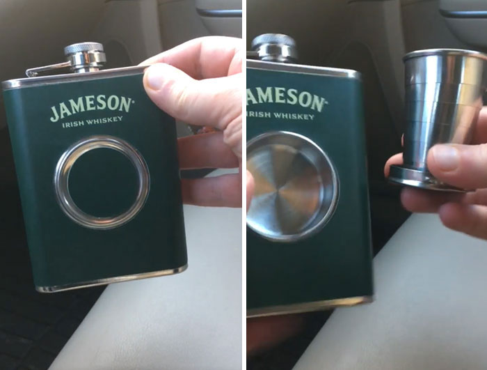 Shot Glass In Jameson Whiskey Bottle