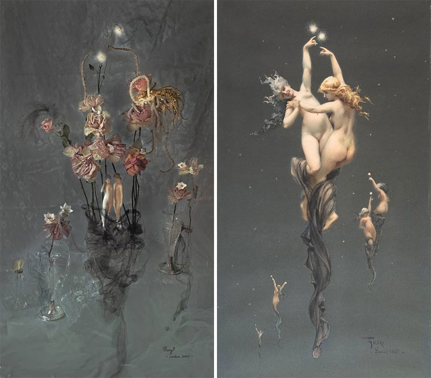 Artist Performs Floral Interpretations Of Great Works Of Art