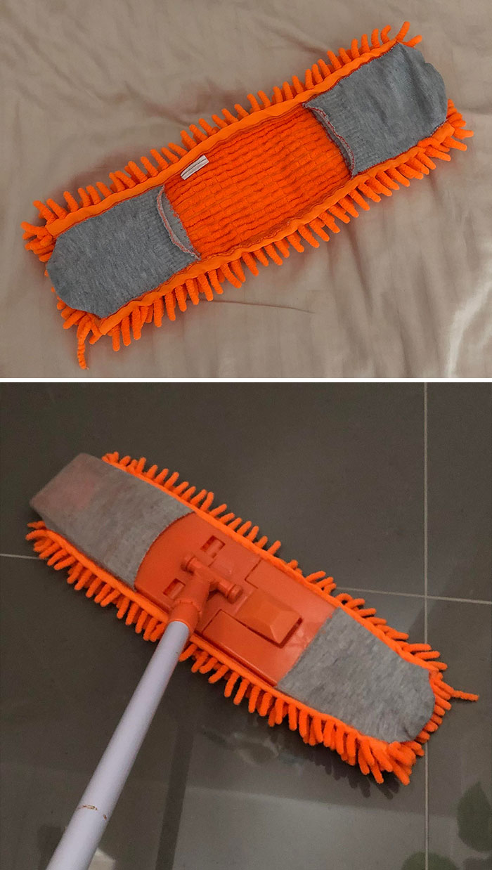 Gave My Mop A New Lease On Life With Old Socks That Were Destined For The Bin!