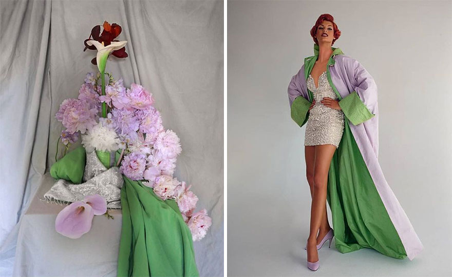 Artist Performs Floral Interpretations Of Great Works Of Art