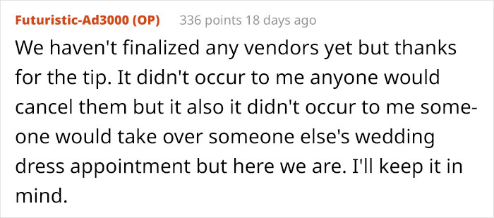 Guy Uninvites Fiancée's Closest Family From The Wedding After They Make Her Wedding Dress Shopping All About Her Sister Guy Uninvites Fiancée's Closest Family From The Wedding After They Make Her Wedding Dress Shopping All About Her Sister