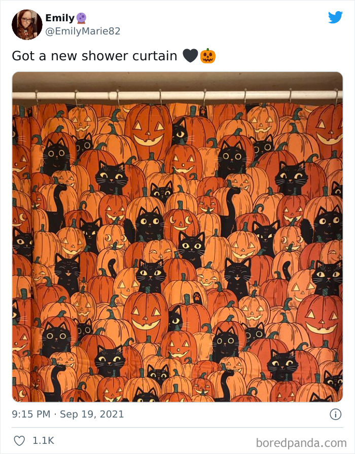 Pumpkin Cat Curtain