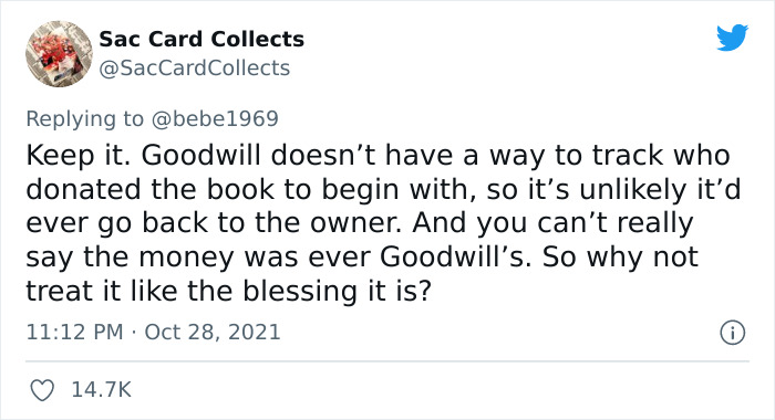 A Woman Asked Fellow Twitter Users “What Would You Do If You Discovered Money In A Book That You Bought?“, 21 Folks Delivered