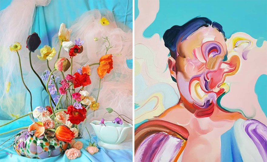 Artist Performs Floral Interpretations Of Great Works Of Art
