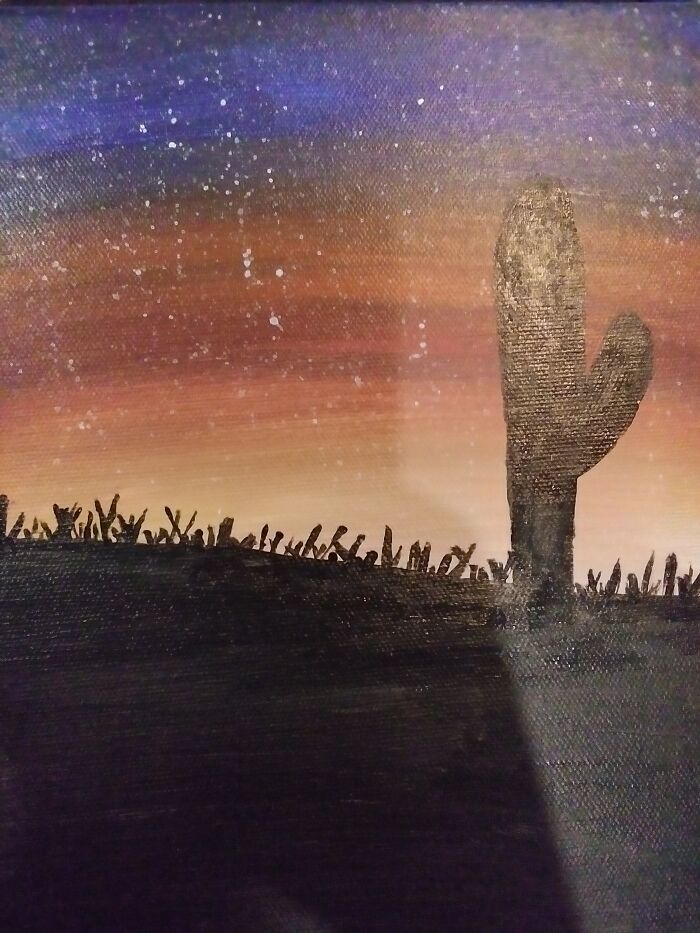 Cactus At Sunset ;p My Favorite Thing To Draw.