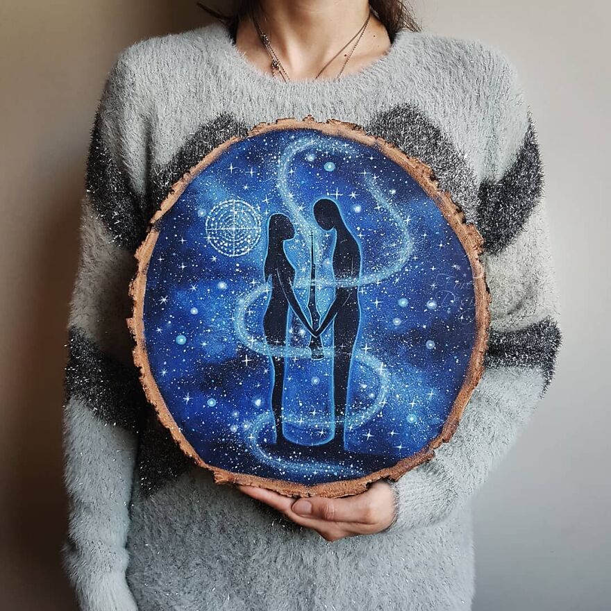 I Create Magical Paintings On Wood Inspired By The Forest