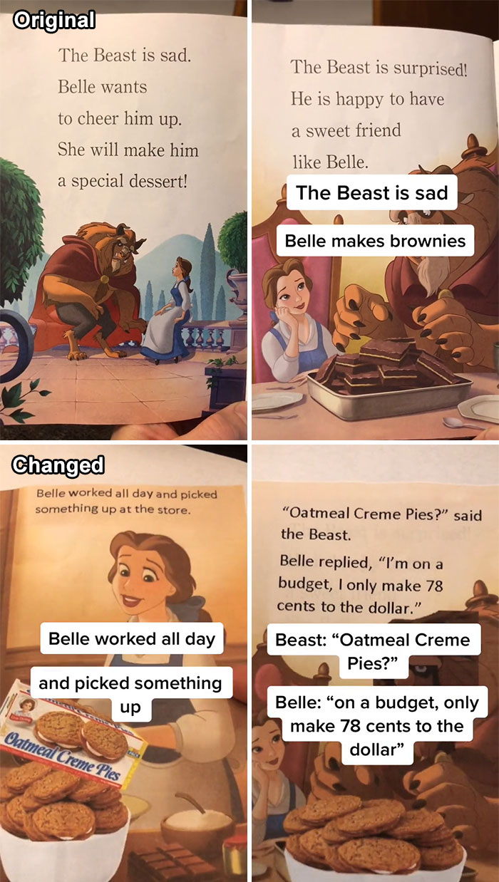 The Beast Is Sad, Belle Makes Brownies. Belle Worked All Day And Picked Something Up