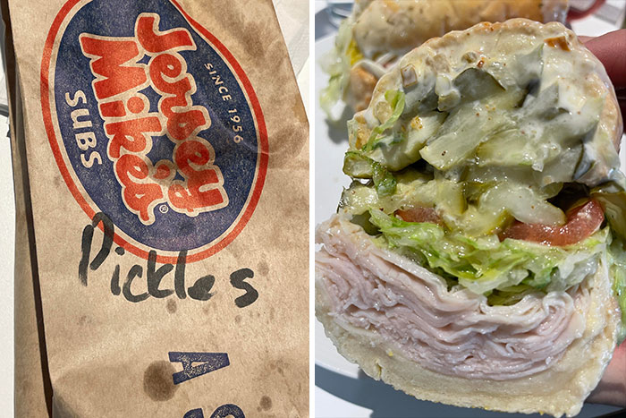 Ordered From Jersey Mike’s. Asked Them To “F Me Up With Pickles.” Did Not Disappoint