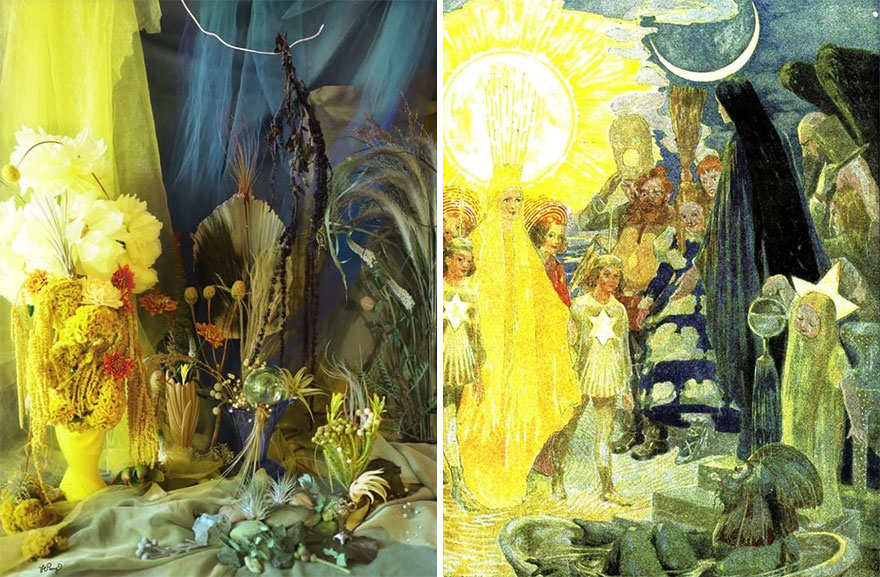 Artist Performs Floral Interpretations Of Great Works Of Art