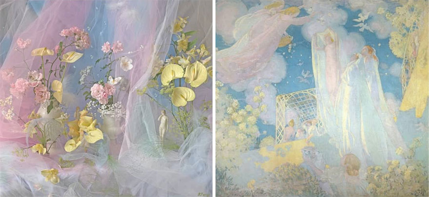 Artist Performs Floral Interpretations Of Great Works Of Art