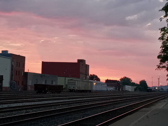 Sunrise At Amtrak Station In Huntington, West Virginia