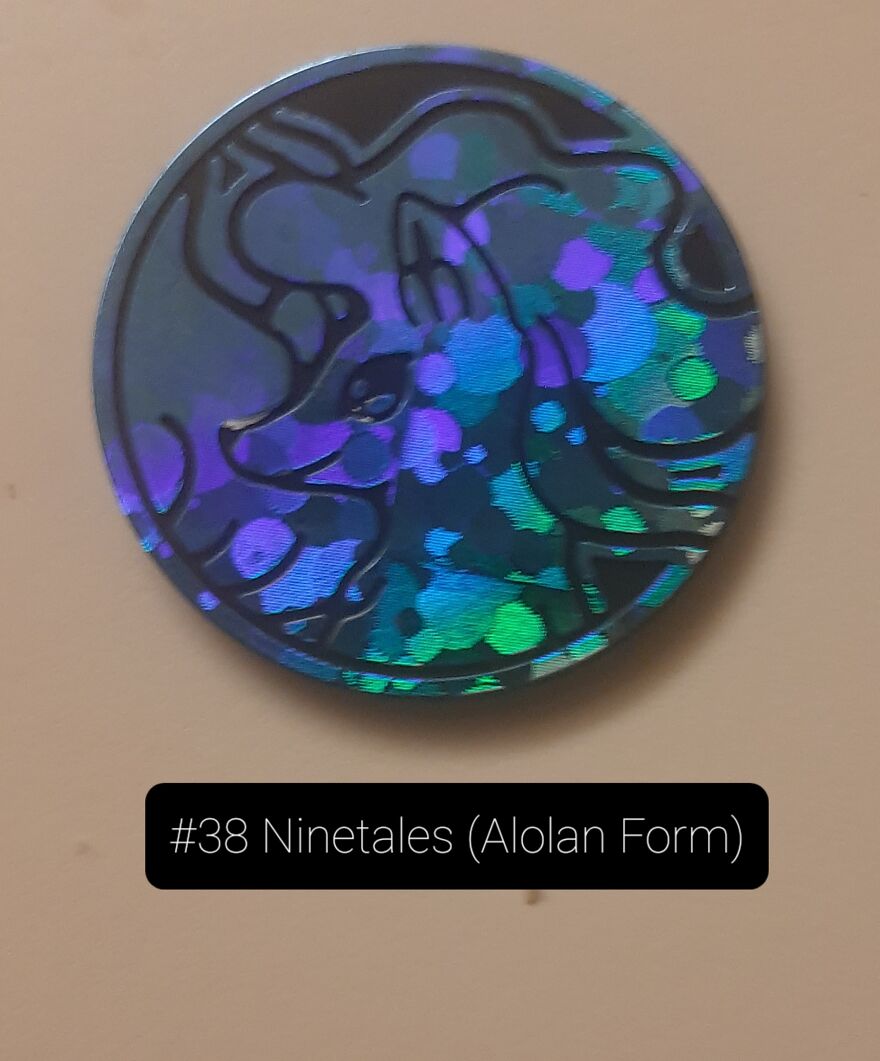 I Took Pictures Of 19 Unique Pokemon Coins That Were Reflected By The Light