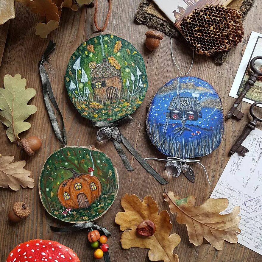 I Create Magical Paintings On Wood Inspired By The Forest