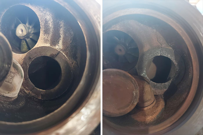 The Customer Says That $900 For A New Turbo Is Way Too Much, So He Got One From A Buddy That Is "Still Good" Off An Old Car Of His
