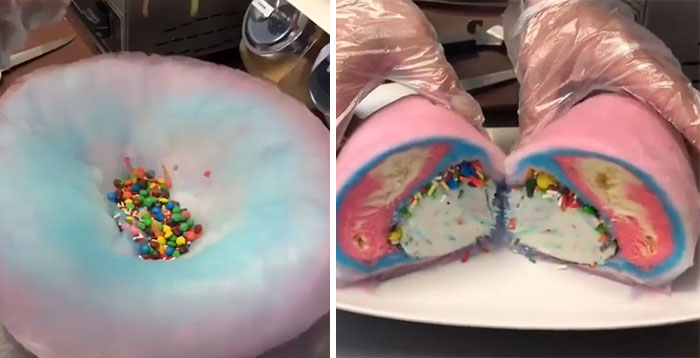 This Cotton Candy Burrito Is Truly An Absolute Unit